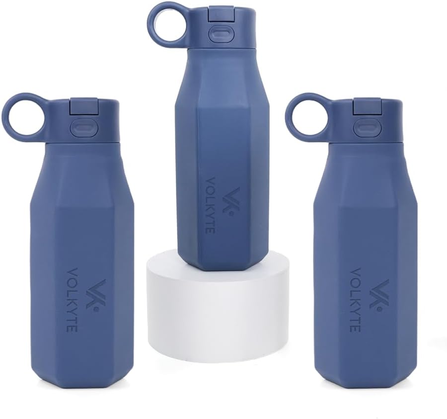 Botella de Agua de Silicona para Niños 350 ml Antifugas con Pajita Ocultable y Botón de Apertura Fácil Silicona Alimentaria sin BPA Apta Lavavajillas Uso Escolar y Deportivo +36 Meses