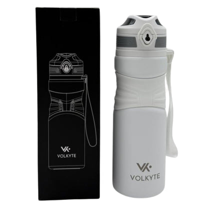 Botella Térmica Acero Inoxidable 316 de 600 ml Doble Pared, Antifugas, Mantiene Caliente 12h / Frío 24h Con Cierre de Seguridad y Correa (Negro)