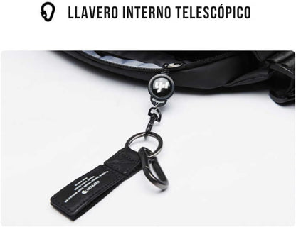 VOLKYTE Bolso de Pecho 2L Ligero e Impermeable Bandolera Unisex con Múltiples Bolsillos para Viaje Moto Ciclismo y Uso Diario Sling Bag Negro (NEGRO) (NEGRO)