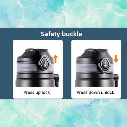 Botella Térmica Acero Inoxidable 316 de 600 ml Doble Pared, Antifugas, Mantiene Caliente 12h / Frío 24h Con Cierre de Seguridad y Correa (Negro)