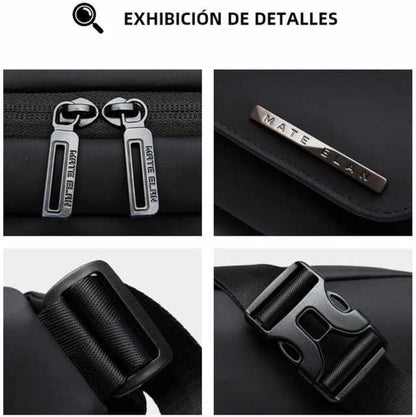 VOLKYTE Bolso de Pecho 2L Ligero e Impermeable Bandolera Unisex con Múltiples Bolsillos para Viaje Moto Ciclismo y Uso Diario Sling Bag Negro (NEGRO) (NEGRO)