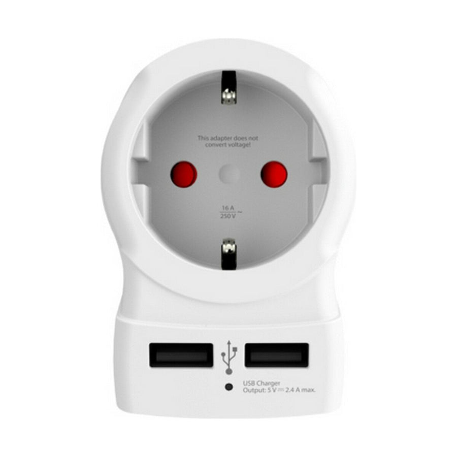 Adaptador de Corriente Skross 1500281 USB x 2 Europeo Estados Unidos