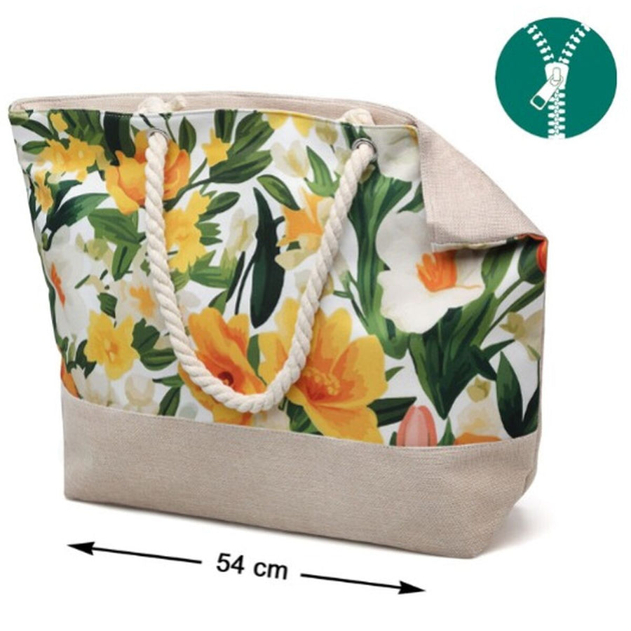 Borsa da spiaggia con fiori gialli