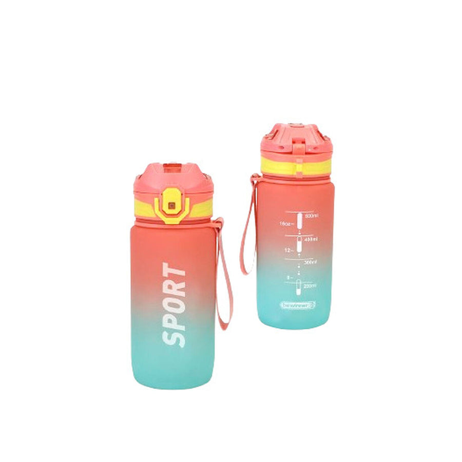 Bottle with Lid and Straw Bewinner Multicolour 600 ml