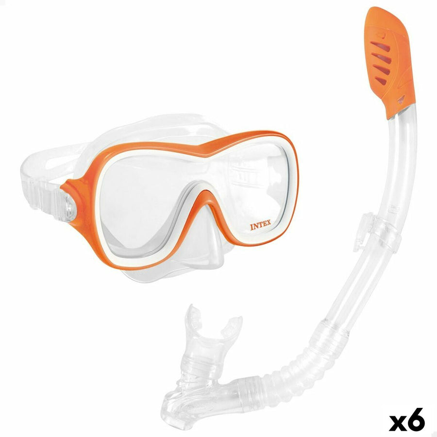 Occhiali da sub Intex Wave Rider arancioni con tubo
